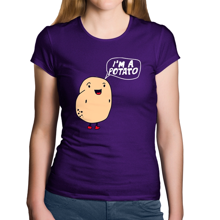 Baby Look Algodão I'm A Potato - Roxa