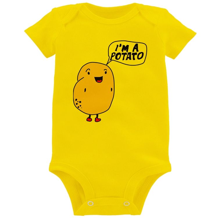 Body Bebê I'm A Potato - Amarelo
