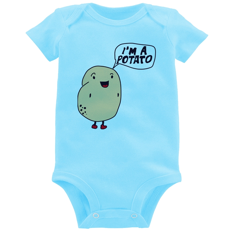 Body Bebê I'm A Potato - Azul Bebê