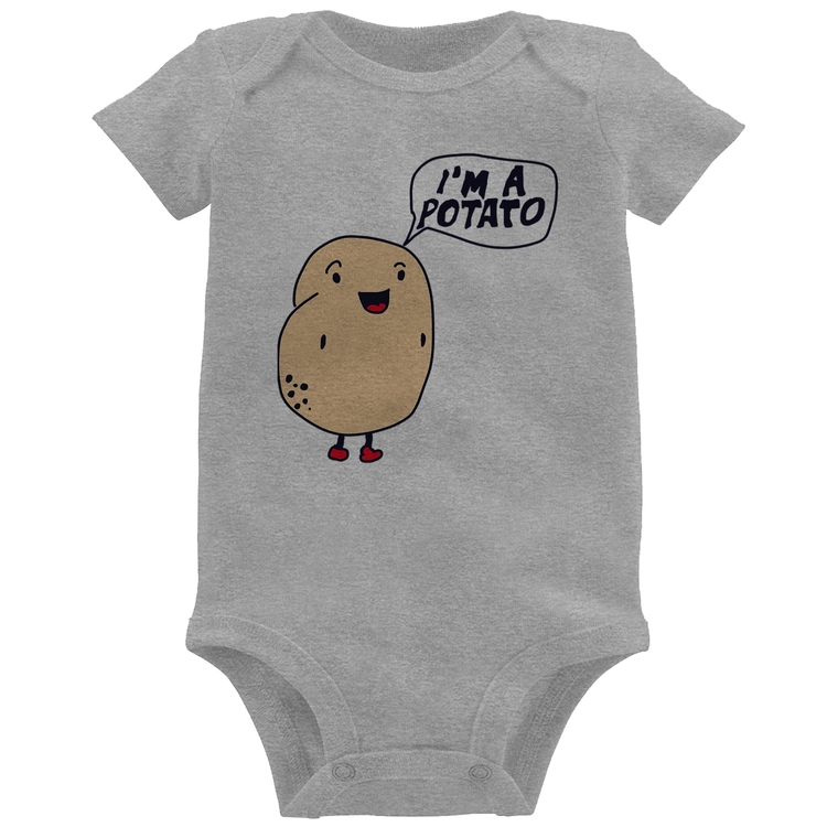 Body Bebê I'm A Potato - Cinza