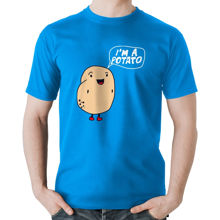 Camiseta Algodão I'm A Potato - Azul