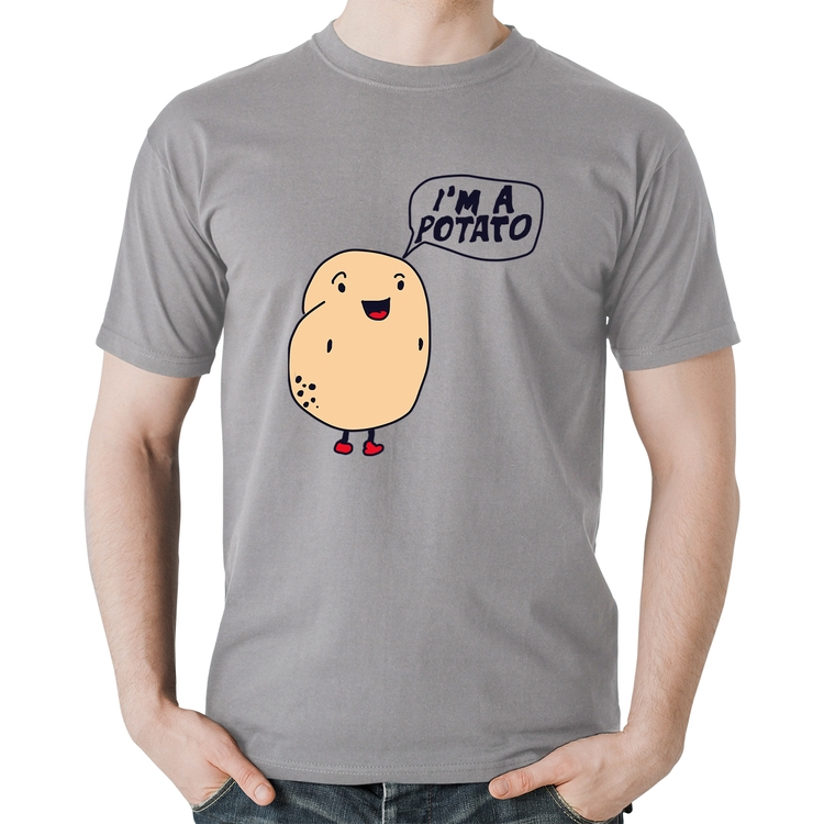 Camiseta Algodão I'm A Potato - Cinza