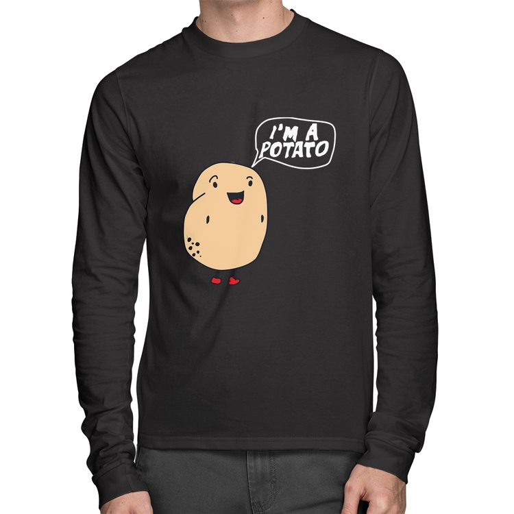 Camiseta Algodão I'm A Potato Manga Longa