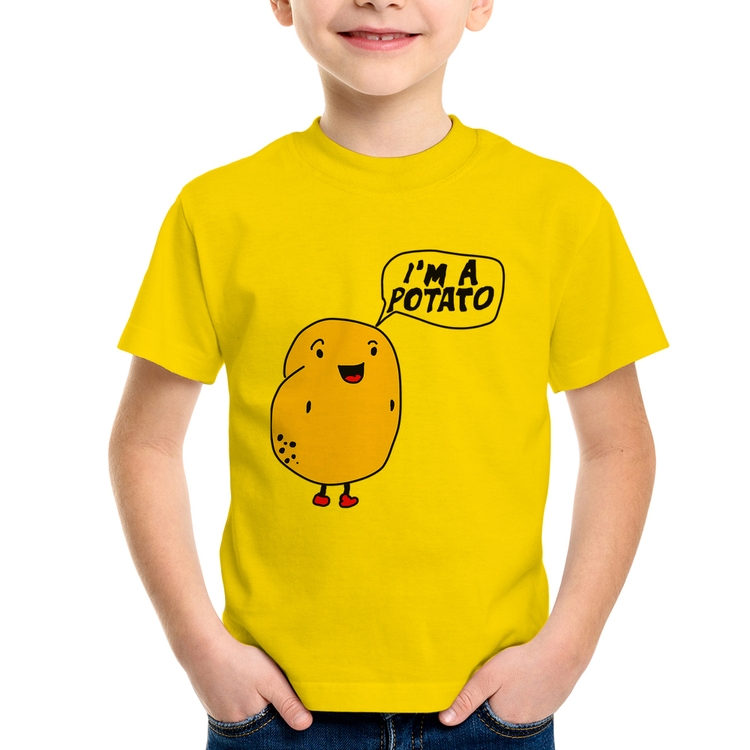 Camiseta Infantil I'm A Potato - Amarela