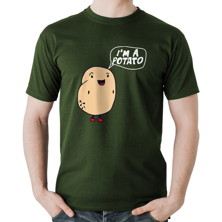 Camiseta Algodão I'm A Potato - Musgo