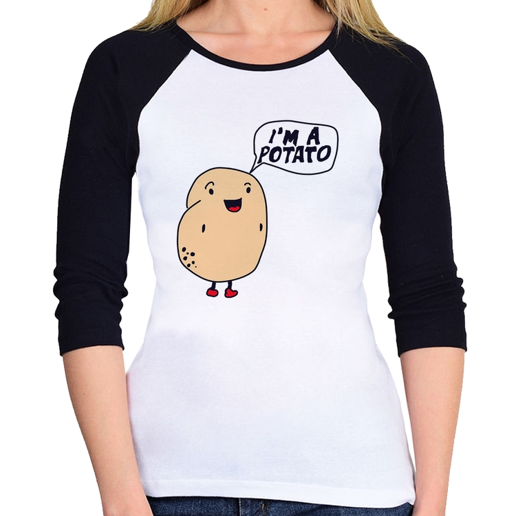 Baby Look Raglan I'm A Potato Manga 3/4