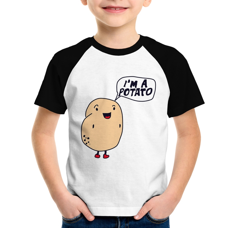 Camiseta Raglan Infantil I'm A Potato