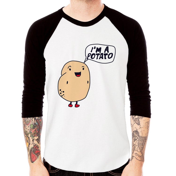 Camiseta Raglan I'm A Potato Manga 3/4