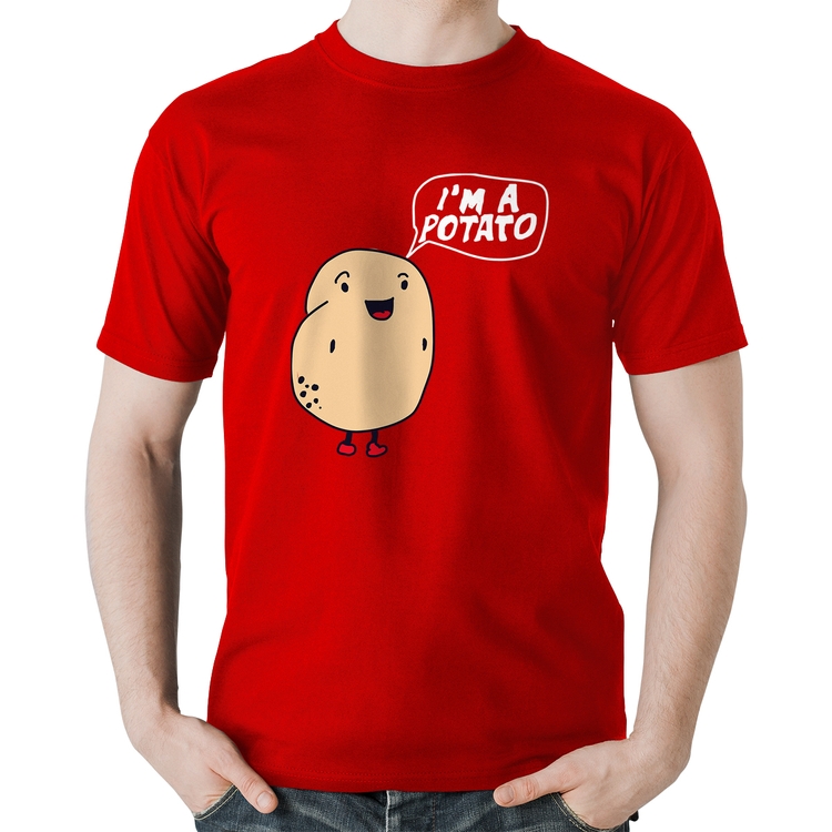 Camiseta Algodão I'm A Potato - Vermelha