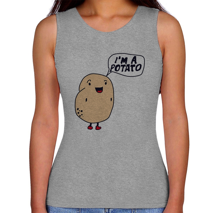 Regata Feminina I'm A Potato - Cinza