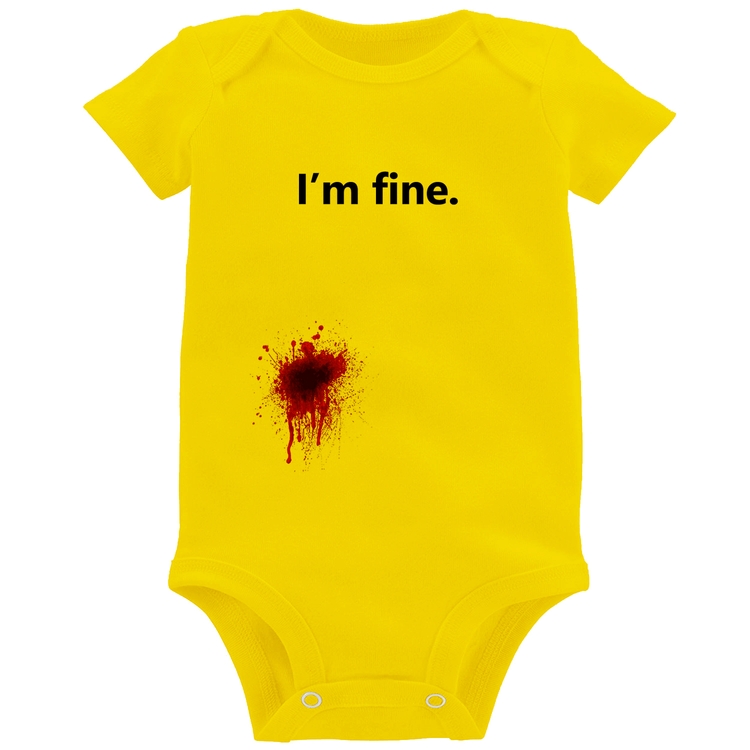 Body Bebê I'm fine - Amarelo