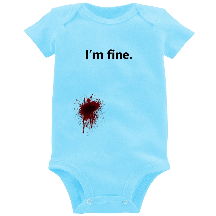 Body Bebê I'm fine - Azul Bebê