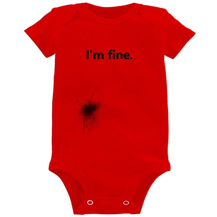Body Bebê I'm fine - Vermelho