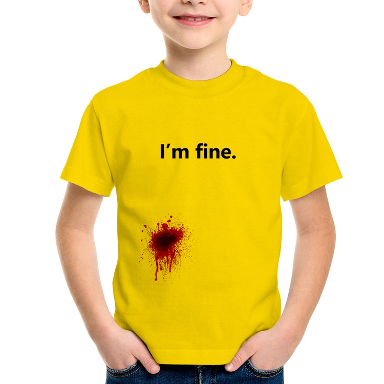 Camiseta Infantil I'm fine - Amarela