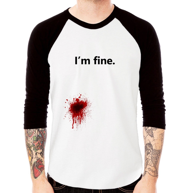 Camiseta Raglan I'm fine Manga 3/4