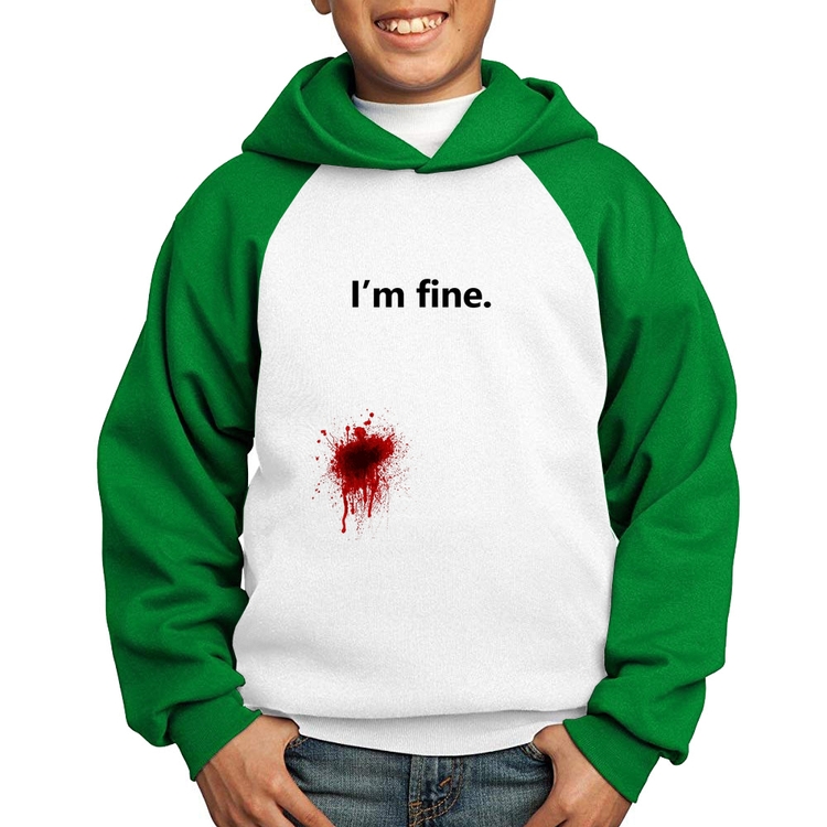 Moletom Infantil I'm fine - Branco/Verde