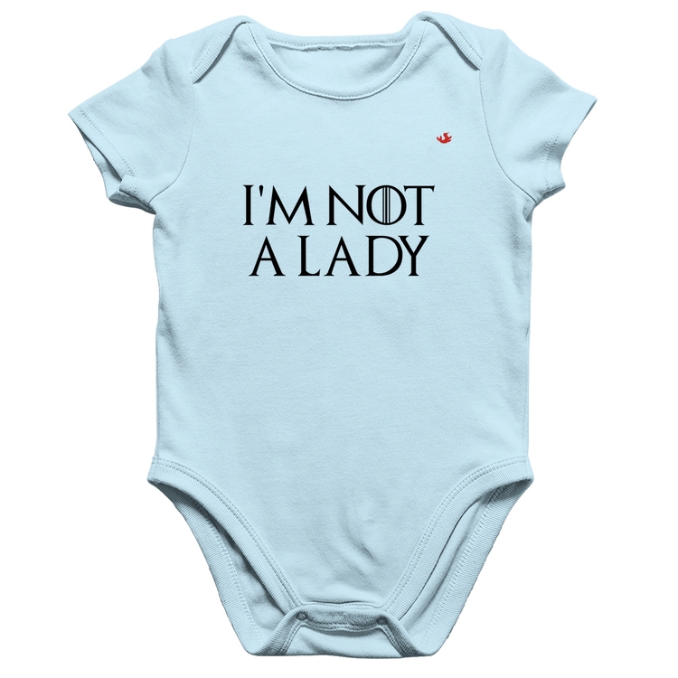 Body Bebê Algodão I'm not a lady - Azul Bebê