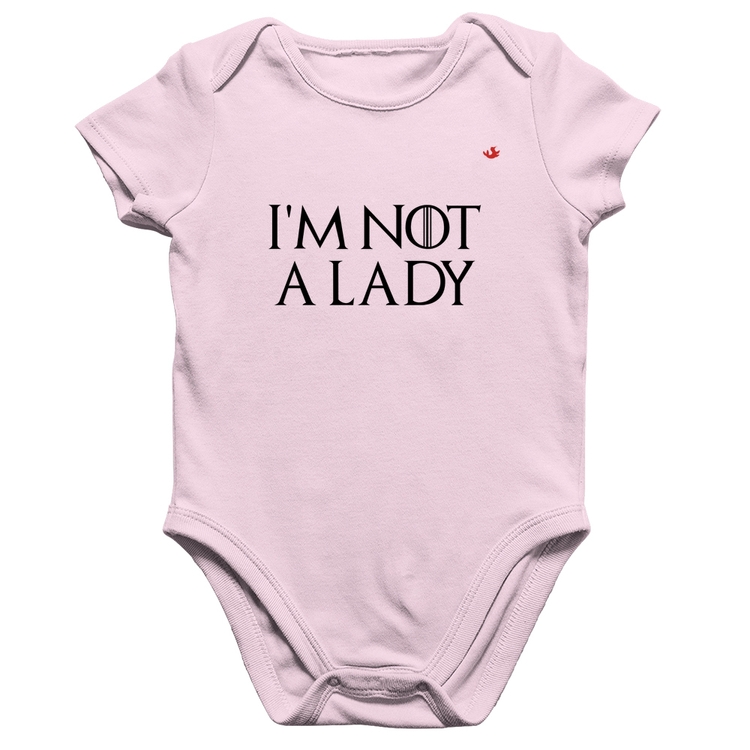 Body Bebê Algodão I'm not a lady - Rosa Bebê