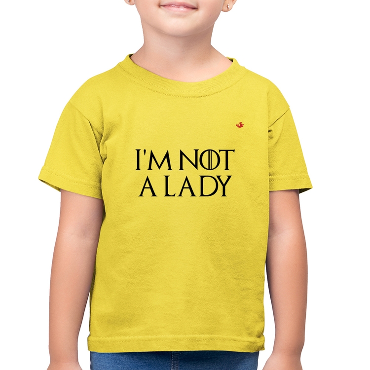Camiseta Algodão Infantil I'm not a lady - Amarelo Canário