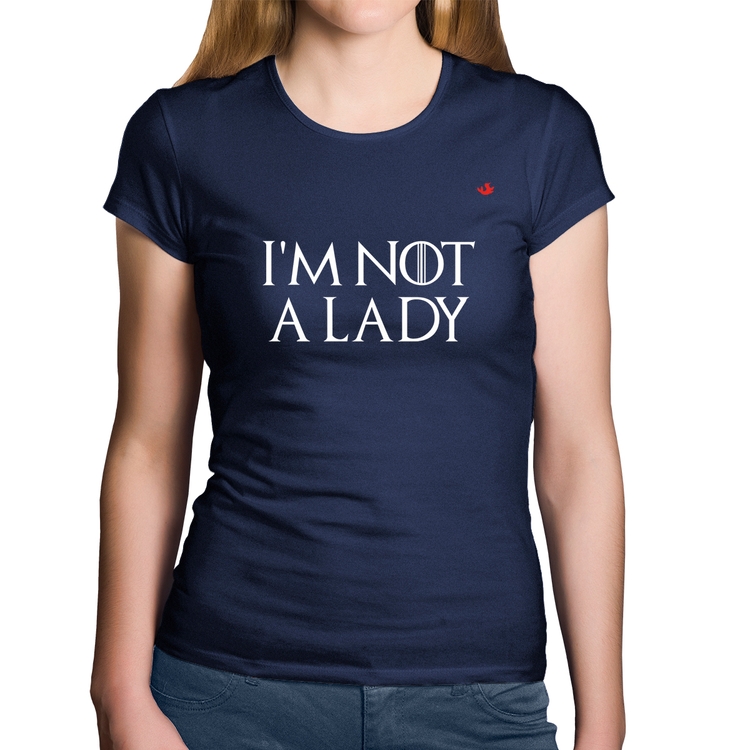 Baby Look Algodão I'm not a lady - Marinho