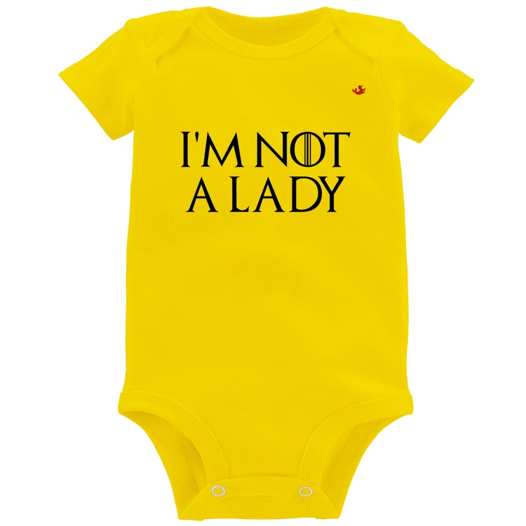 Body Bebê I'm not a lady - Amarelo
