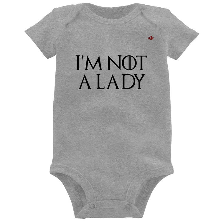 Body Bebê I'm not a lady - Cinza