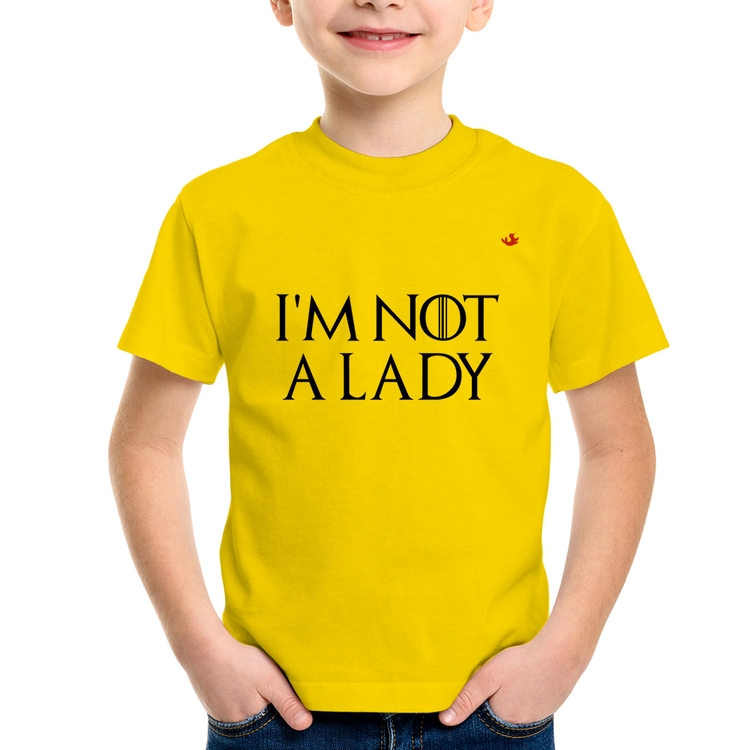 Camiseta Infantil I'm not a lady - Amarela