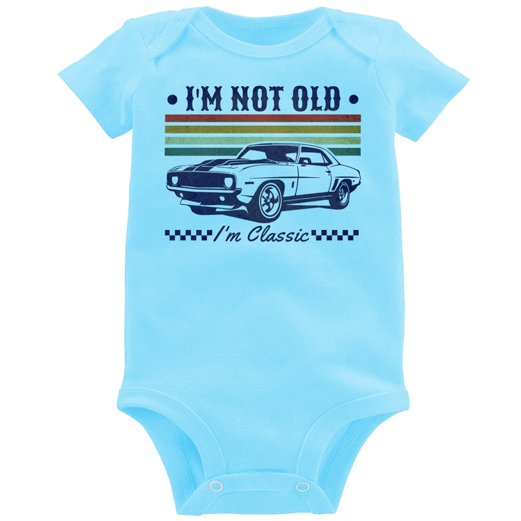 Body Bebê I'm Not Old, I'm Classic: Não Sou Velho, Sou Clássico - Azul Bebê
