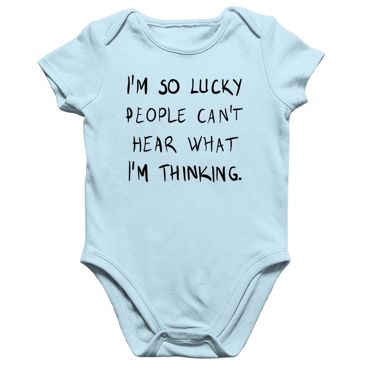 Body Bebê Algodão I'm so Lucky  - Azul Bebê