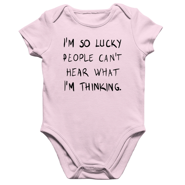 Body Bebê Algodão I'm so Lucky  - Rosa Bebê