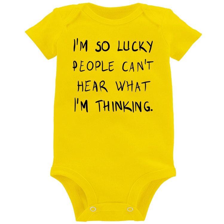 Body Bebê I'm so Lucky  - Amarelo