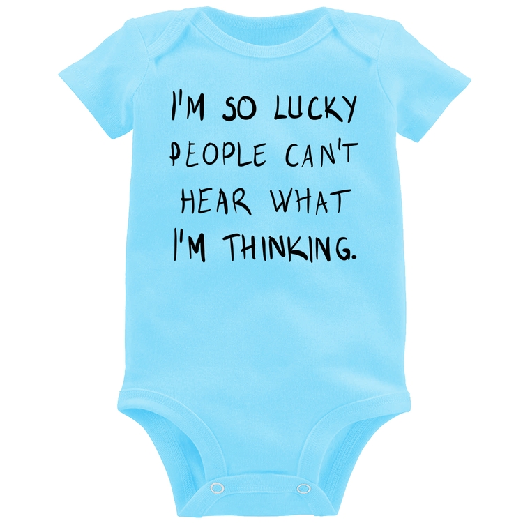 Body Bebê I'm so Lucky  - Azul Bebê