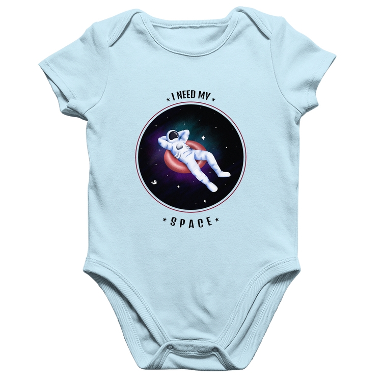 Body Bebê Algodão I need my space - Azul Bebê