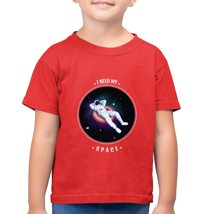 Camiseta Algodão Infantil I need my space - Vermelha