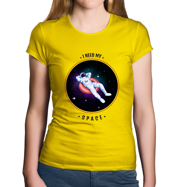 Baby Look Algodão I need my space - Amarela