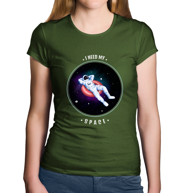 Baby Look Algodão I need my space - Musgo