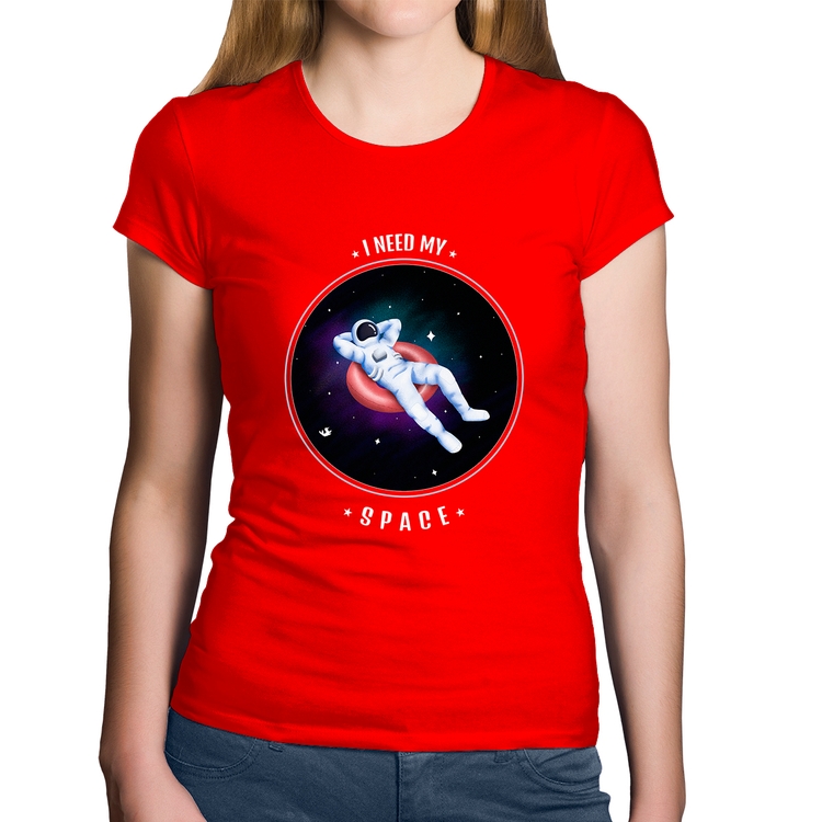 Baby Look Algodão I need my space - Vermelha