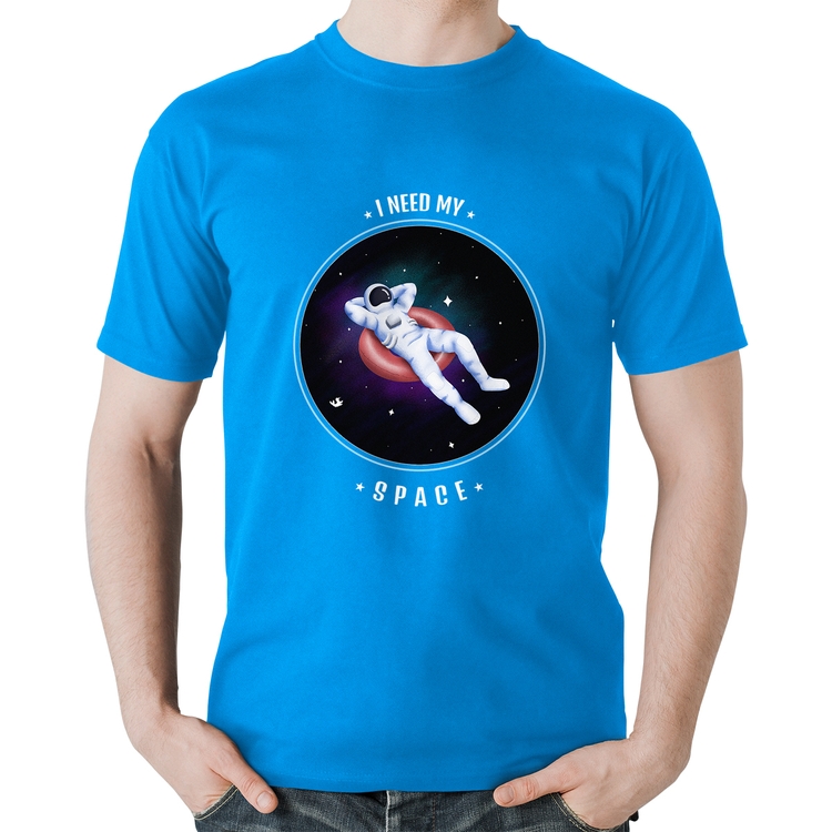 Camiseta Algodão I need my space - Azul