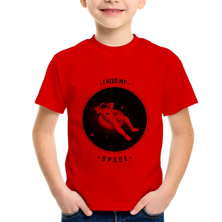 Camiseta Infantil I need my space - Vermelha