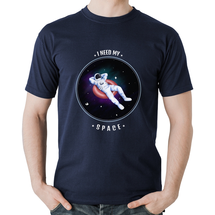 Camiseta Algodão I need my space - Marinho