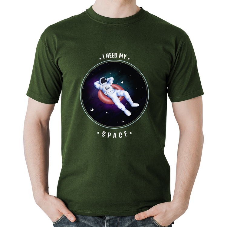 Camiseta Algodão I need my space - Musgo