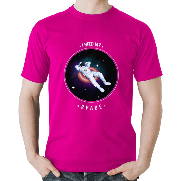 Camiseta Algodão I need my space - Rosa