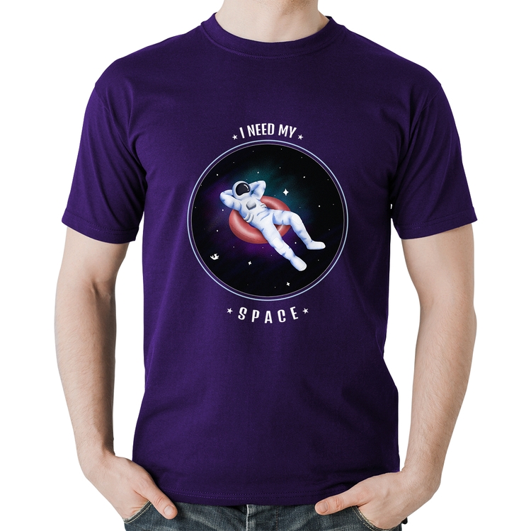 Camiseta Algodão I need my space - Roxa