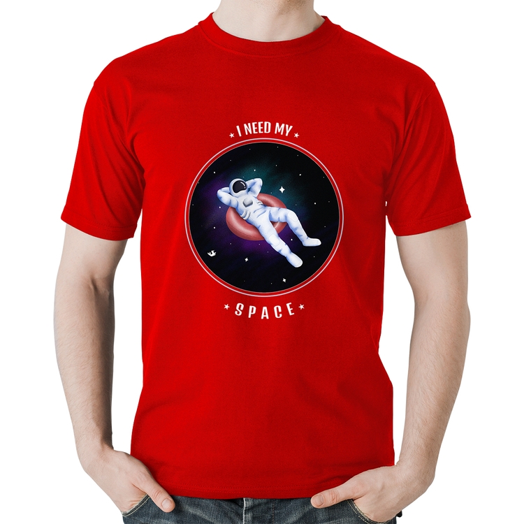 Camiseta Algodão I need my space - Vermelha