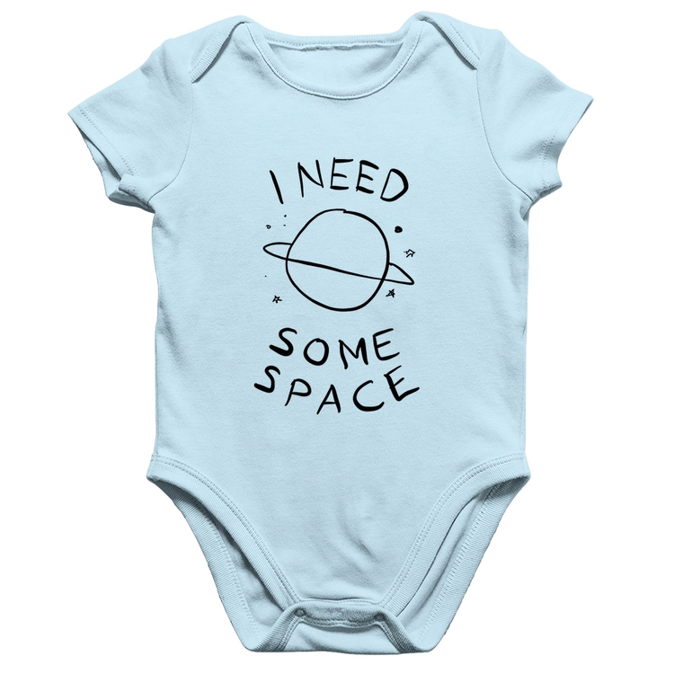 Body Bebê Algodão I Need Some Space - Azul Bebê