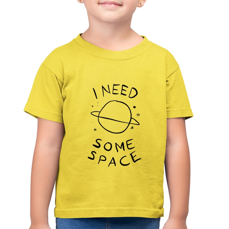 Camiseta Algodão Infantil I Need Some Space - Amarelo Canário
