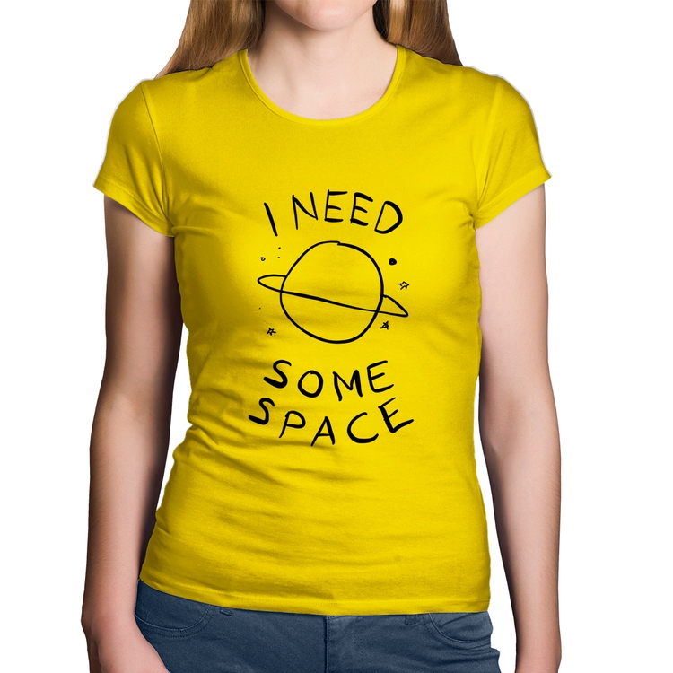 Baby Look Algodão I Need Some Space - Amarela