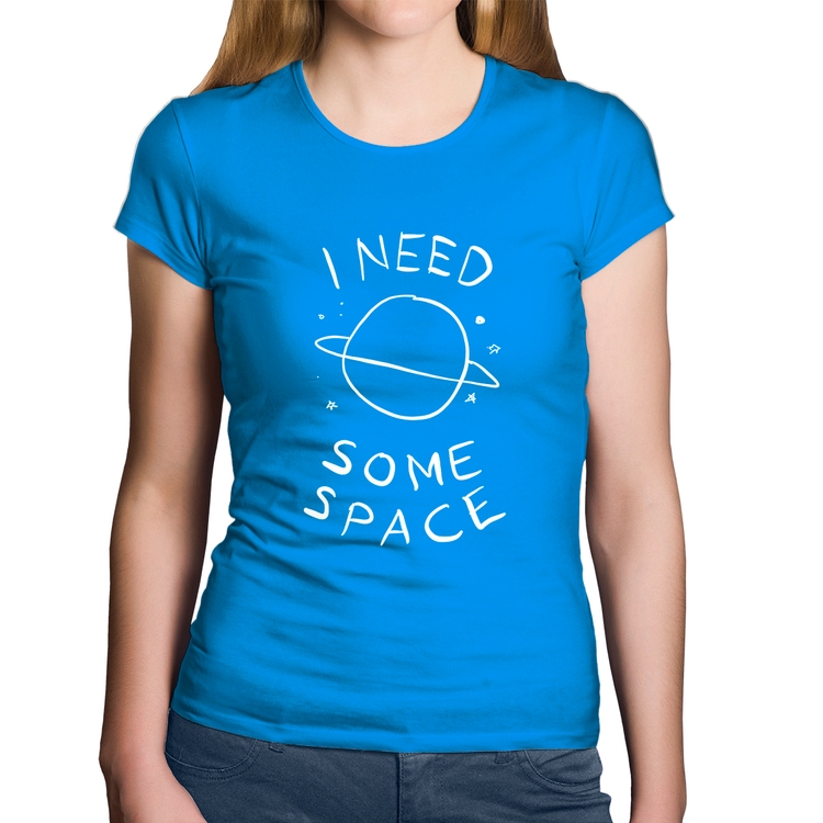 Baby Look Algodão I Need Some Space - Azul