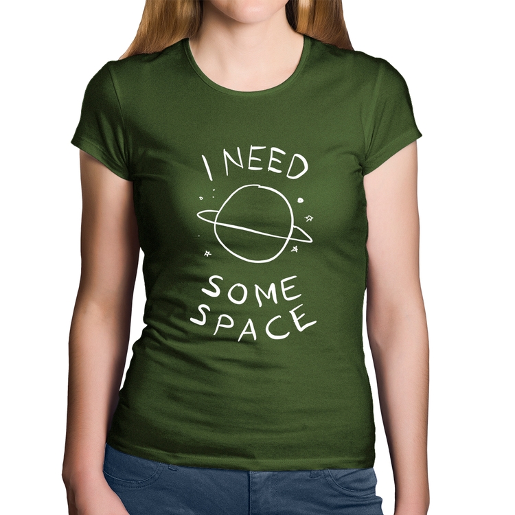 Baby Look Algodão I Need Some Space - Musgo