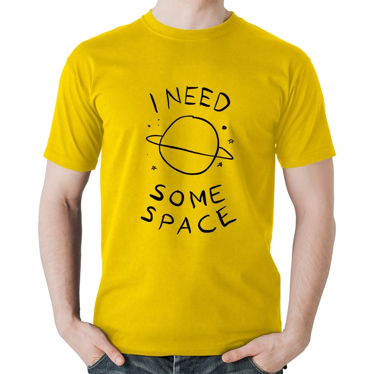 Camiseta Algodão I Need Some Space - Amarela